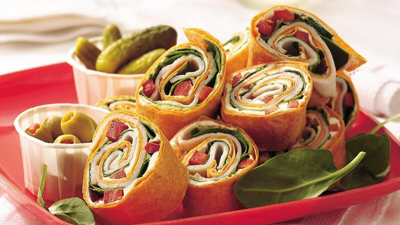 Turkey-Spinach Wraps